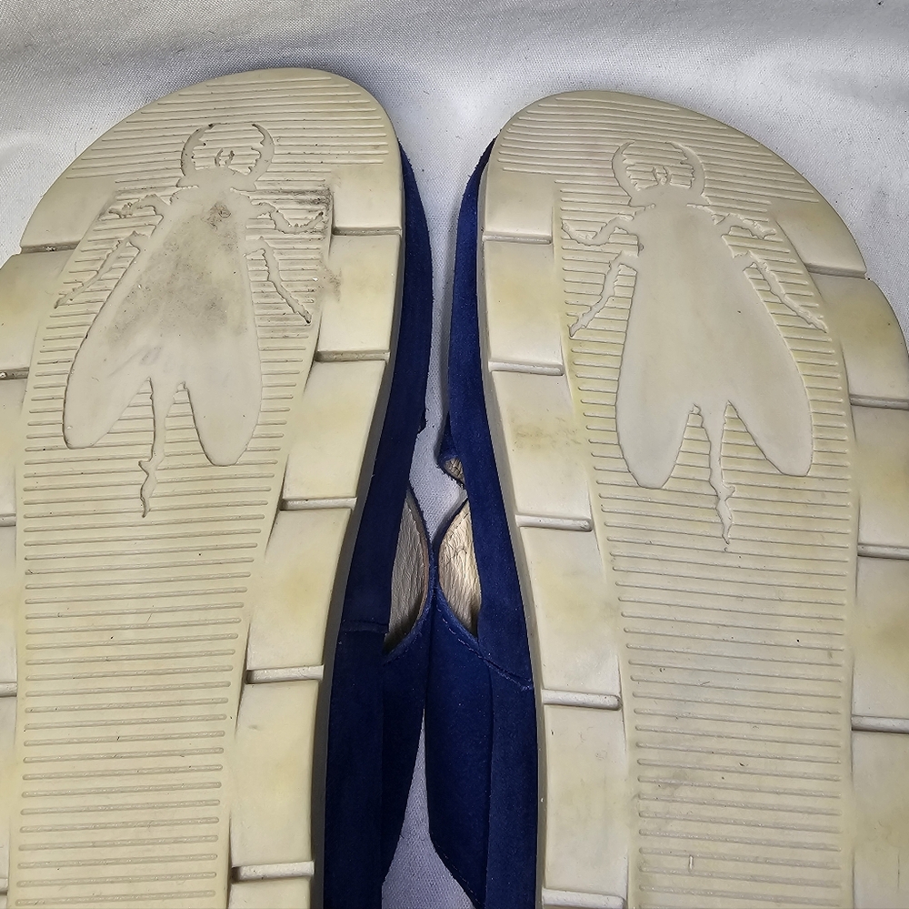 Fly London Begs Wedge Sandals - Women's Size 40 - Blue Suede Chunky Platform - Picture 9 of 14